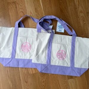 Trader Joe’s Large Lavender Tote Bag 2Set